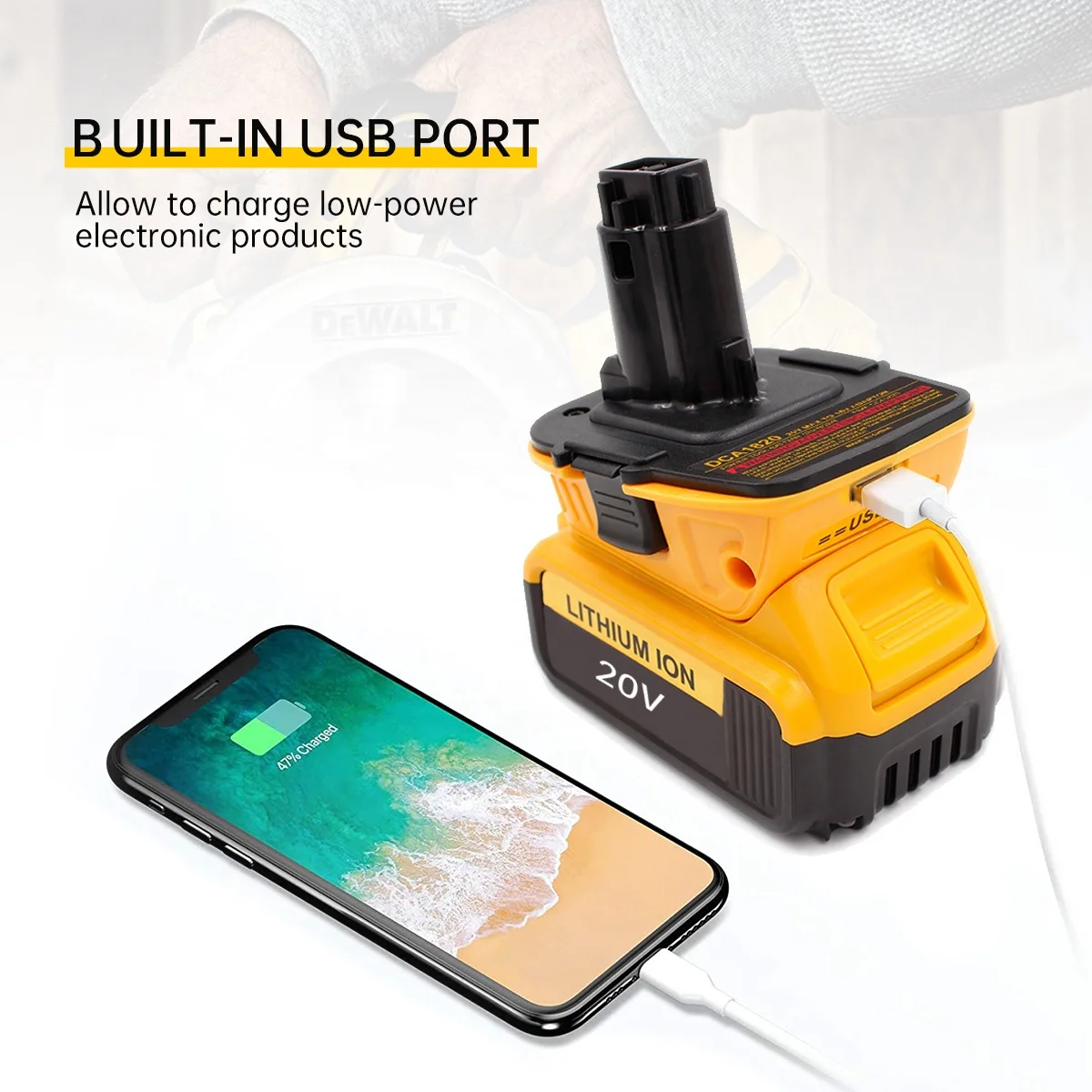 20V Dewalt Li-ion Battery Converter to Dewalt 18V NiCad NiMh Battery Converter DCA1820 Dewalt Battery Adapter