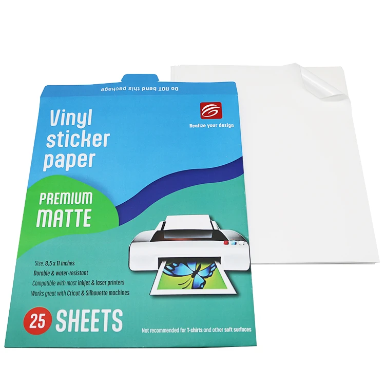Printable label sticker full sheets compatible with inkjet laser printer waterproof A4 vinyl adhesive paper