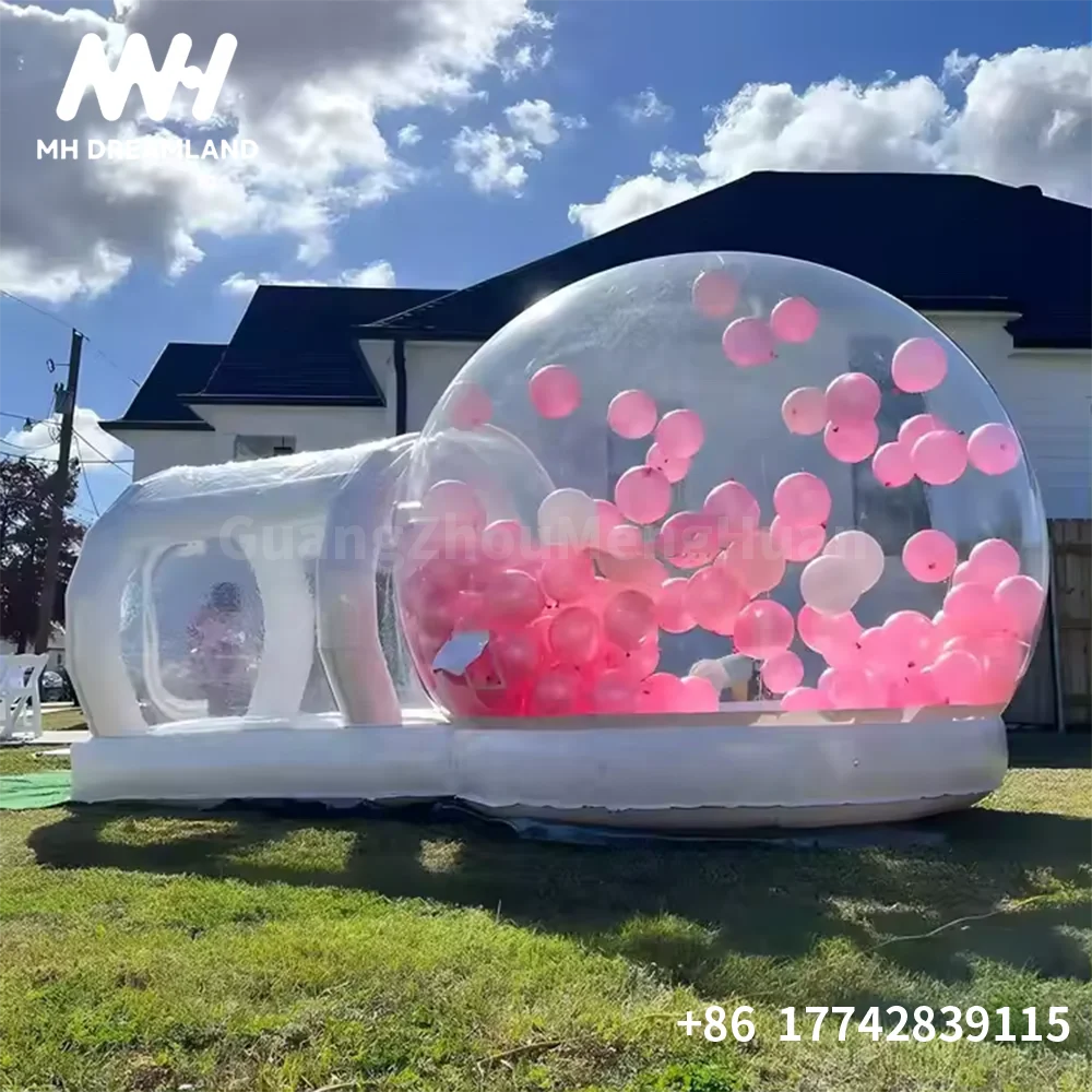 PVC Inflatable Bubble House with Jumping Platform Inflatable Transparent Balloons Dome Tent Air Mattress for Kids
