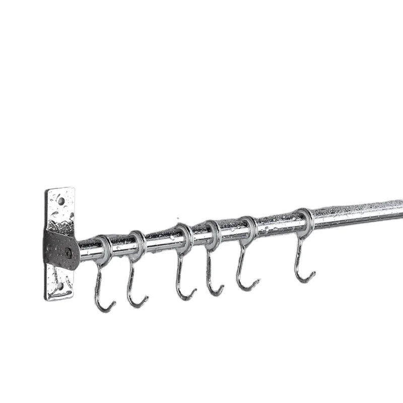 Wholesale Multifunctional Stainless Steel Kitchen Accessories Pan Shelf Wall Pot Rack With Hooks