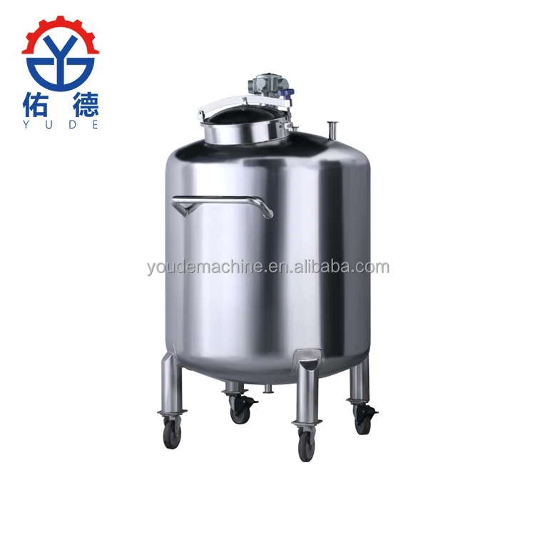 
100L 500L 1T Cream Essential Oil Cosmetic Movable Sealed Storage Tank 