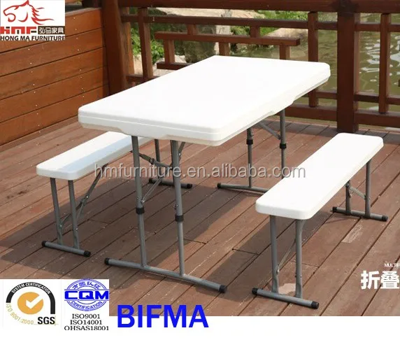 hot sale hdpe Plastic recycled material outdoor furniture modern beer table set wiyh bench camping use