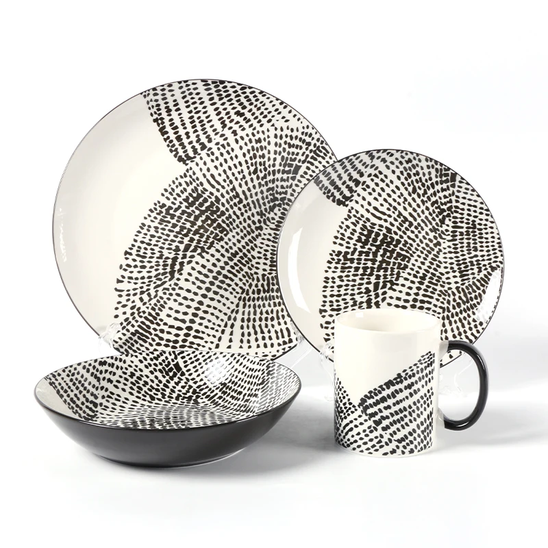 Wholesale Ceramic dinner plates set price 2022 new style porcelain dinner sets restaurant crockery dinnerwares