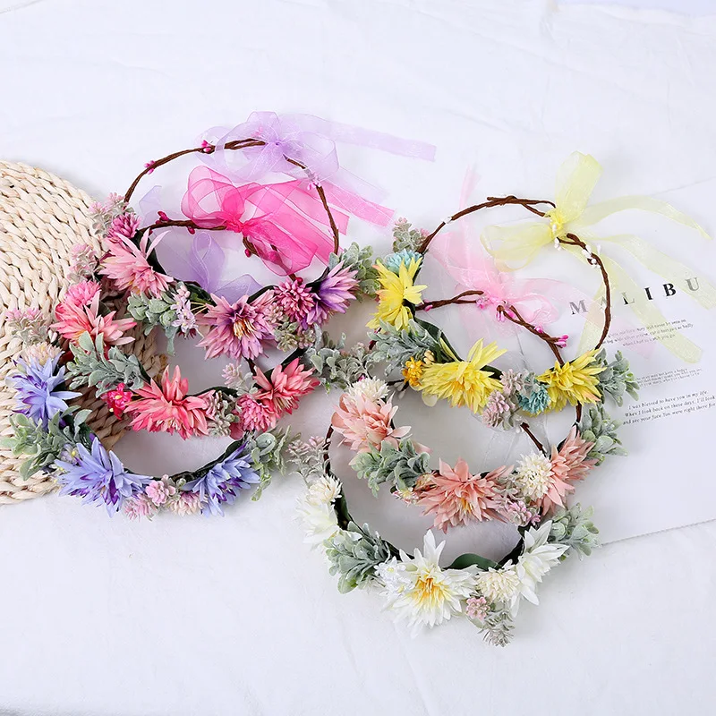 Bohemian And Korean Style Flowers Braid Hair Band And Headband For Wedding And Party Decorations Wholesale