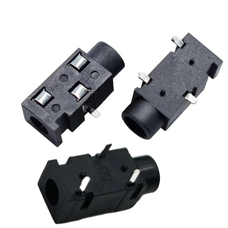 High quality optical 3 pin audio connectors magic phone jack 3.5mm female 3pin surface mount DIP type with metal nut