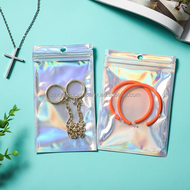 White Clear Self Seal Zipper Plastic Poly Bag, Ziplock Zip Lock Bag Package with Hang Hole