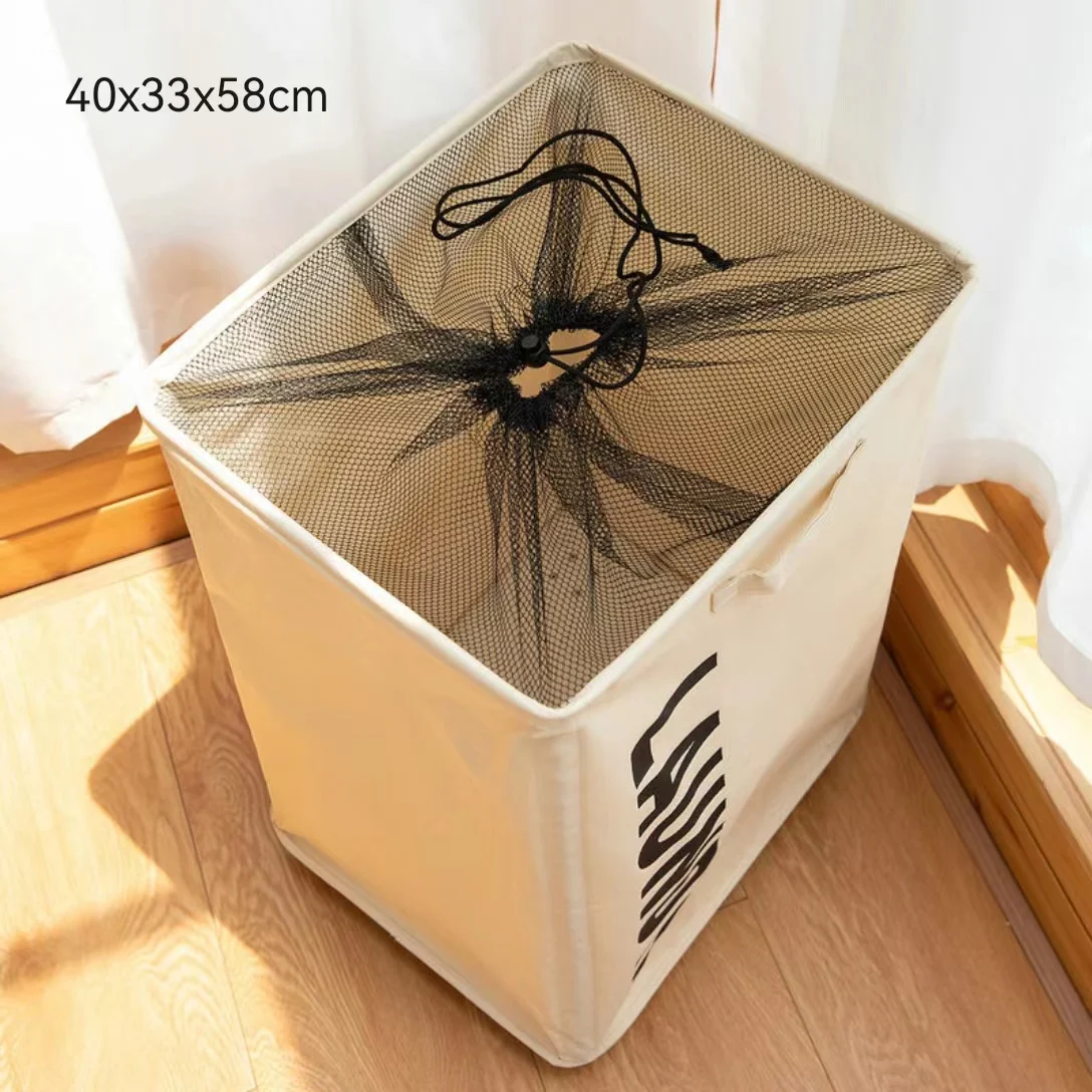 75L Water-resistant Oxford Fabric Foldable Clothes Bag Folding Washing Bin Collapsible Laundry Basket with wheels square bag