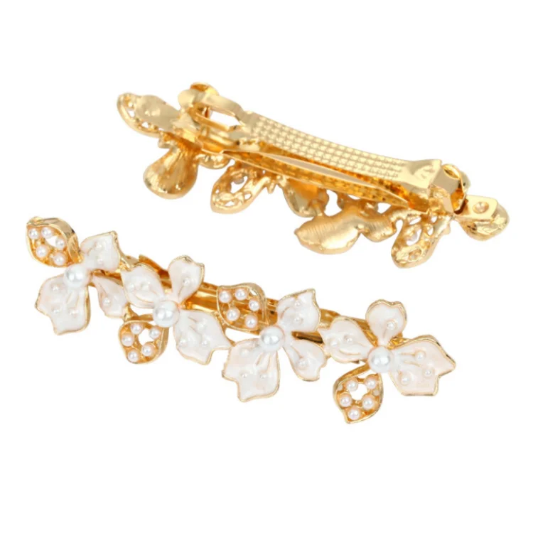 Elegant Flower Pearl Girls Hairpins Women Hair Accessory butterfly Enamel Hair Clip