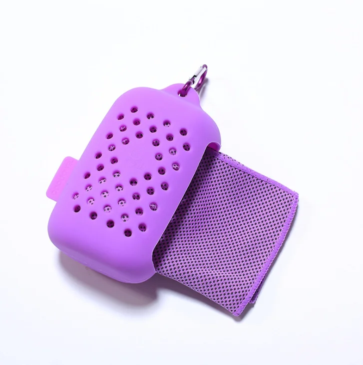 Portable Outdoor Travel Quick Drying Towel Soft Sports Cold Towel With Silicone Pouch Protective Cover Towel Sport Travel