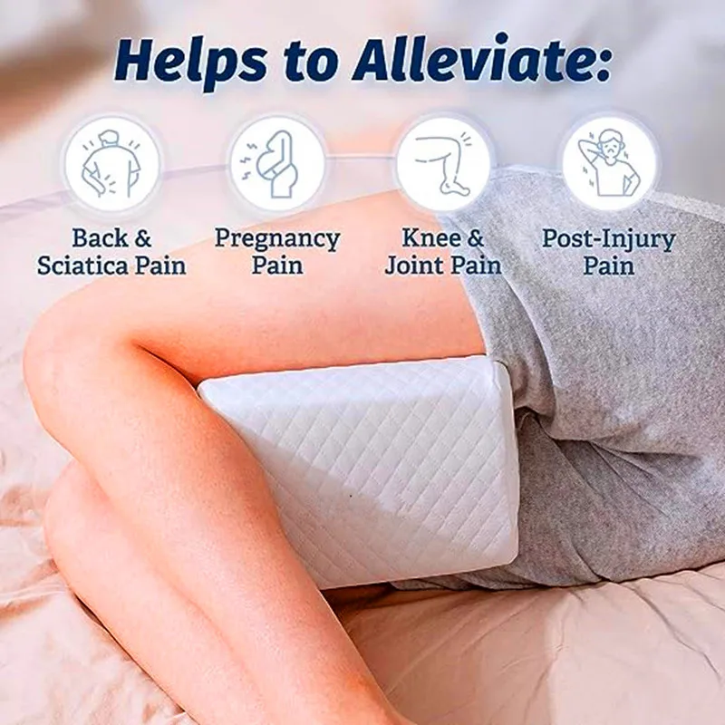 Hot Selling Free Simple Knitted Technics Sleeping Nursing Airplane Hotel Camping Orthopedic Memory Cooling Gel Foam Leg Pillow