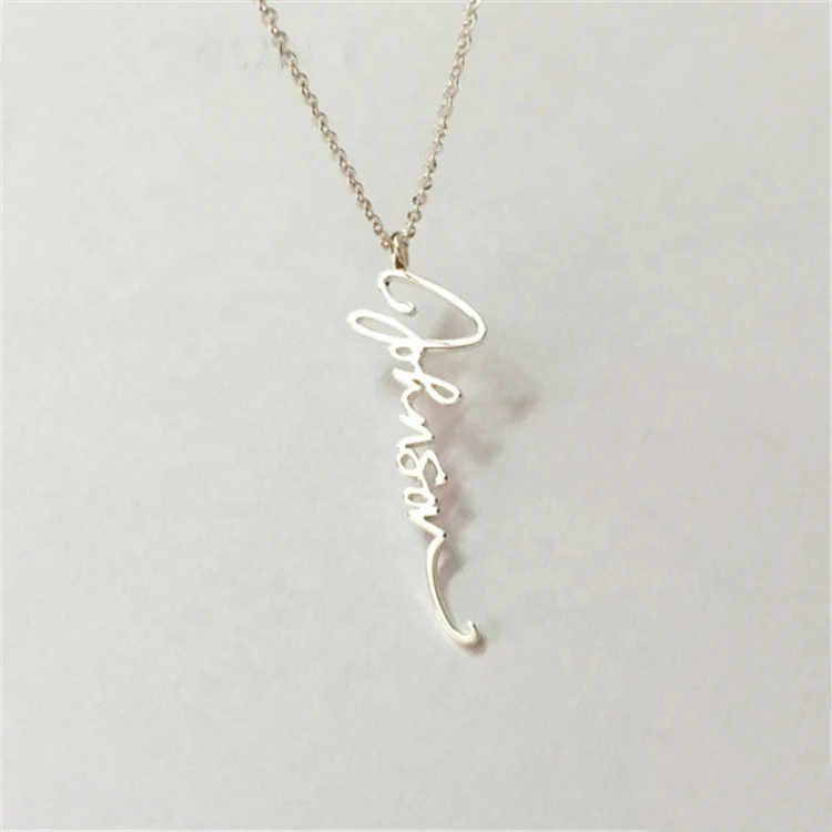 Personalized Handwriting 925 Sterling Silver Pendant Necklace