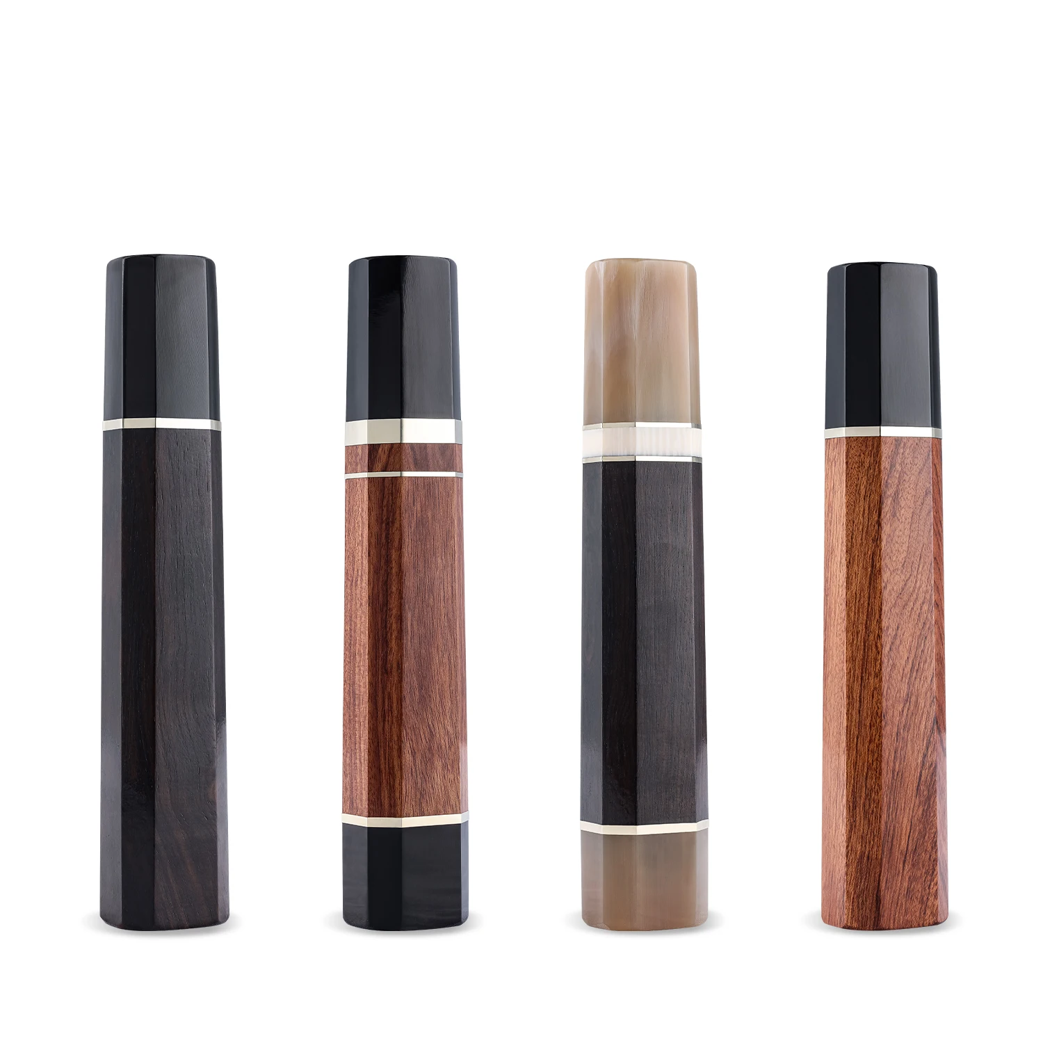 DIY Handle Of Knife Ebony Wood and Buffalo Horn Knife Handle High Quality Black Buffalo Horn and Desert Ironwood Knives Handles