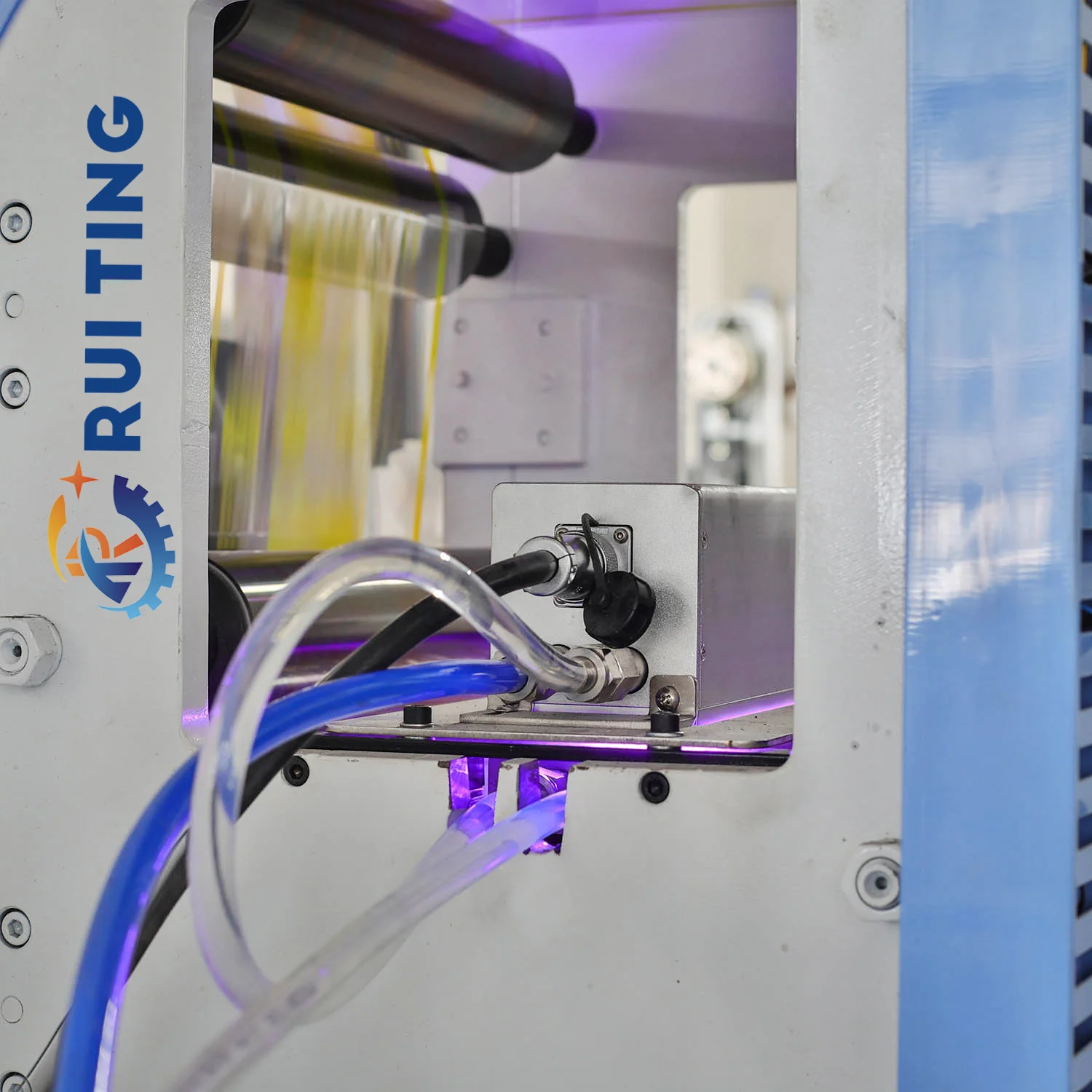 RTRY-850 one color Textile Pressure gauge Delam relam with UV dryer Cold stamping flexo label printing machine