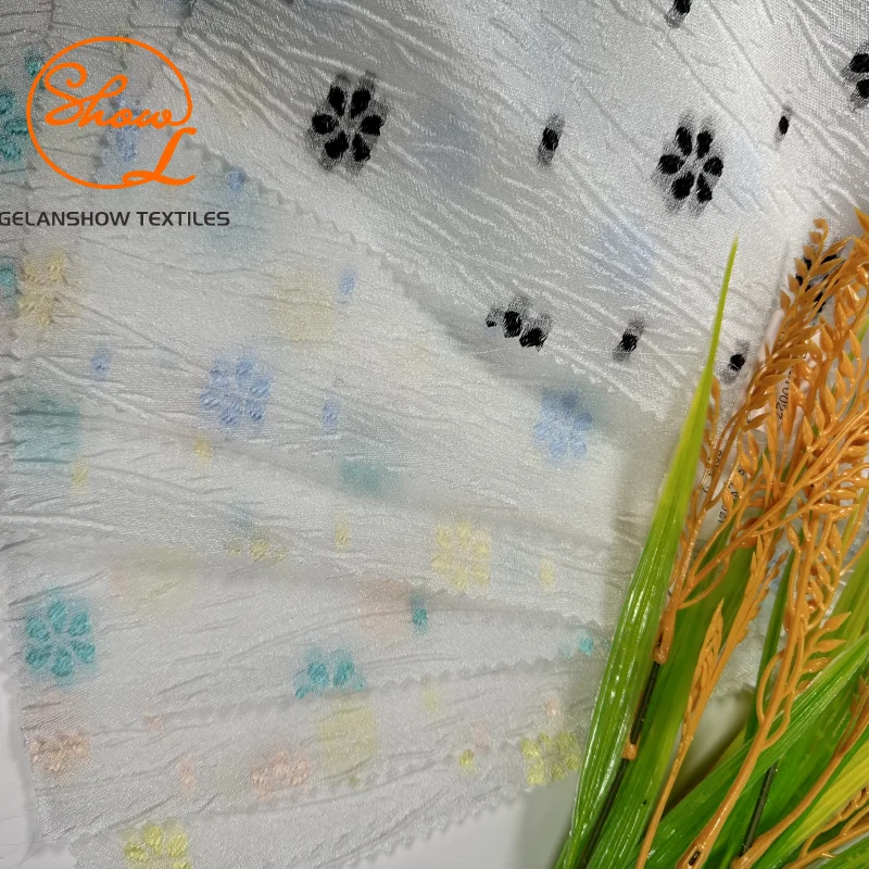 Velvet Flower Chiffon Fabric 65% Polyester 35% Nylon 76GSM FOR Dresses Tops Scarves Decorative Home Items