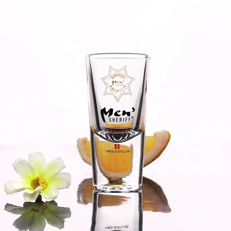factory wholesale high quality 1oz shot glass customized decal design tequila liquor alcohol spirits wine shot glass gift item