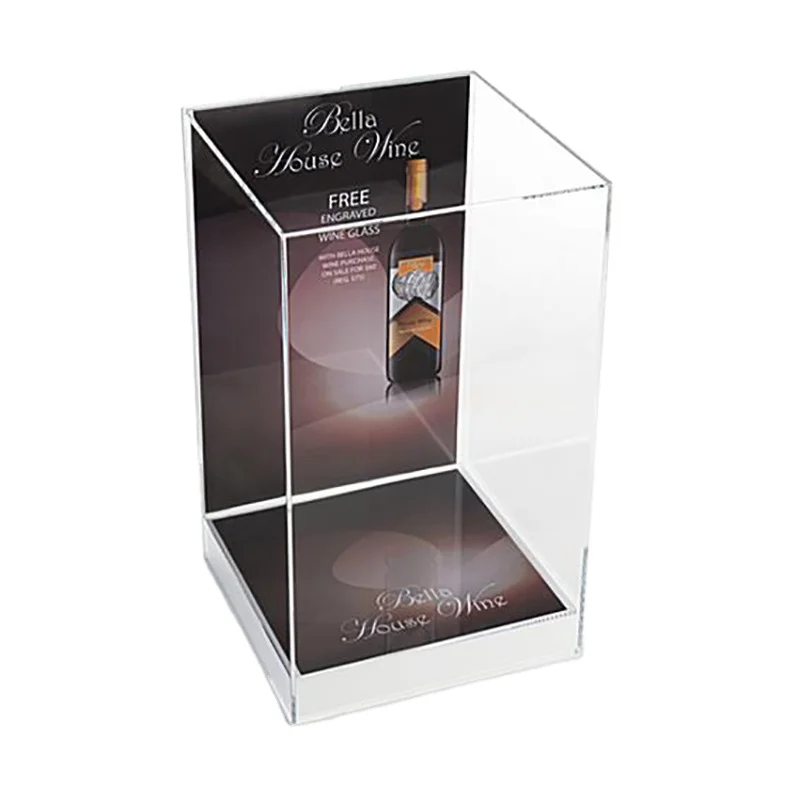 Custom Wine Showcase Box For Retail Clear Acrylic Wine Box