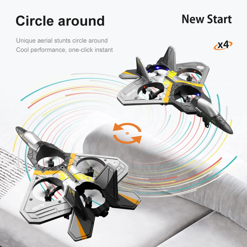 2.4G Remote Control Glider for Kids EPP Foam RC Airplane Toy Gravity Sensor RC Stunt Aircraft 6CH Glider Aircraft Easy to Fly