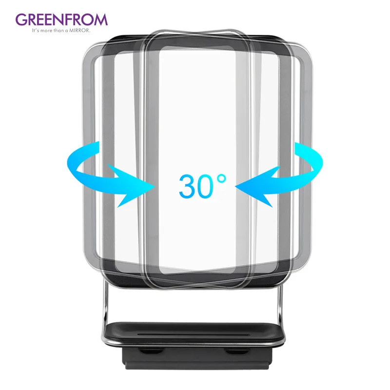 Greenfrom New Design Square Single Side Bathroom Anti Fog Shower Vanity Wall Mounted Makeup Mirror With Shaving