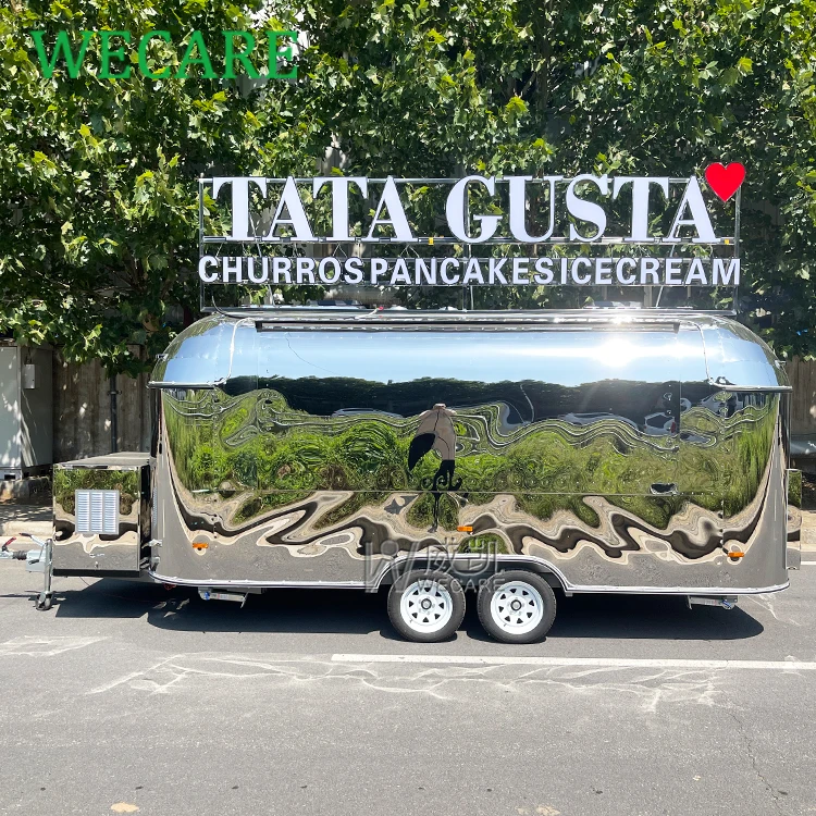 Wecare 500*210*210cm mobile concession bbq fully equipped food trailer coffee truck