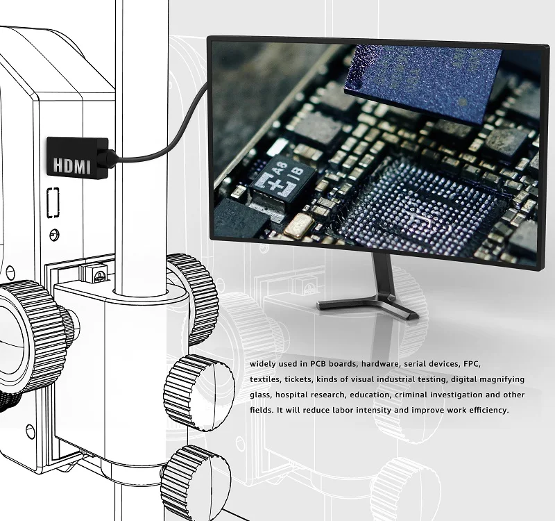 All In One 16MP HDMI-Compatible Digital big base dental Microscope prices camera Industrial Electronic Repair