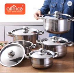 Wholesale 10 Pieces Kitchen Stainless Steel Cooking Casserole Set Soup & Stock Pots Set