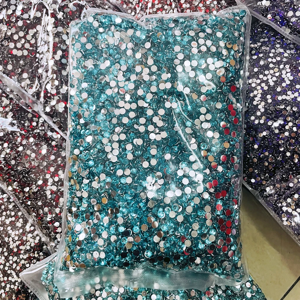 Yantuo Wholesale Assorted Plastic Flatback Ab Clear Resin Rhinestone Foiled Crystal Flat Back Resin Stones