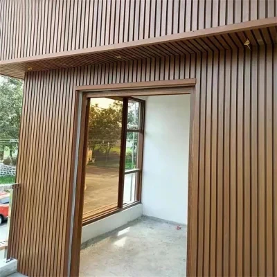 2022 WPC Exterior Outdoor Decorative Wall Cladding Panel Design Coextrusion Panel Wooden Siding Board Building Material
