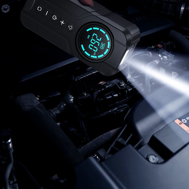 Car Tire Inflator Air Pump Portable Air Compressor 8000mAh Portable Car Jump Starter with Mobile Phone Power Bank with EVA Bag