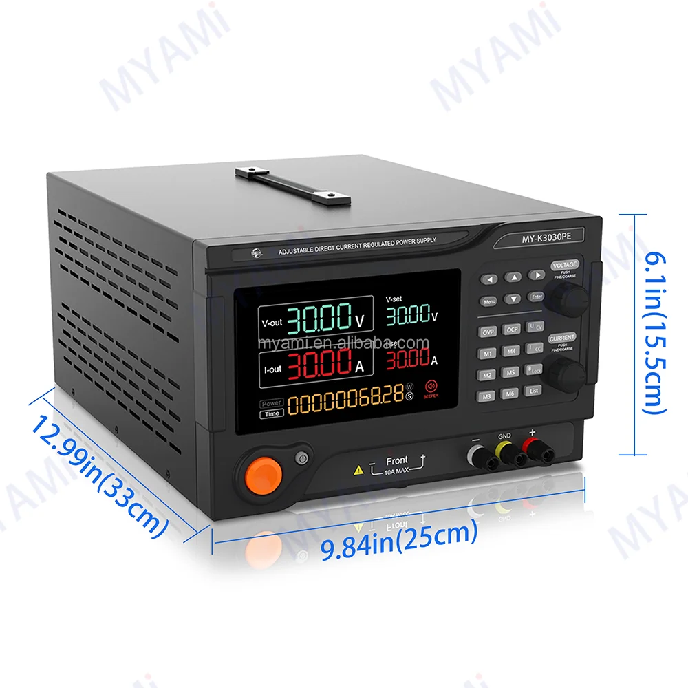MYAMI Variable DC Lab Bench Programmable Switching Power Supply 0-30V 0-30A adjustable AC TO DC Power Supply with Auto test