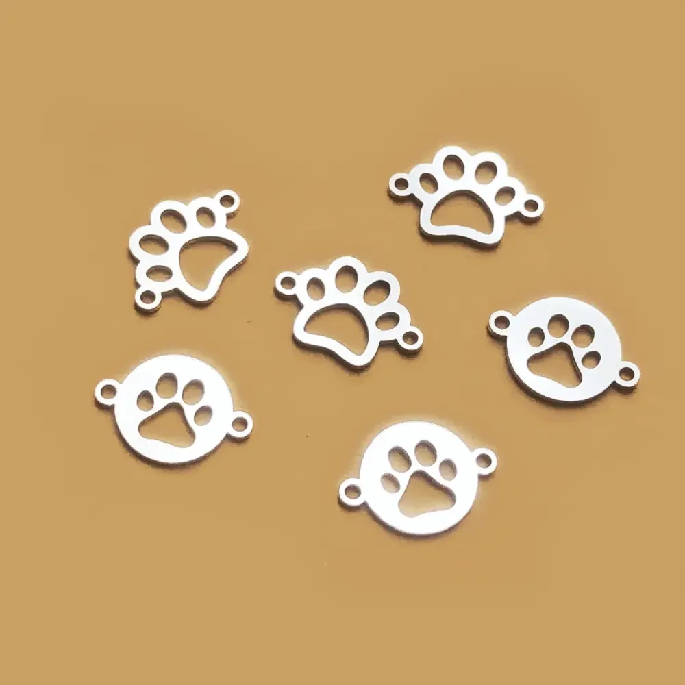 Permanent Jewelry 14k Gold Filled Dog Paw Charm Sterling Silver 925 connectors for Women DIY Making
