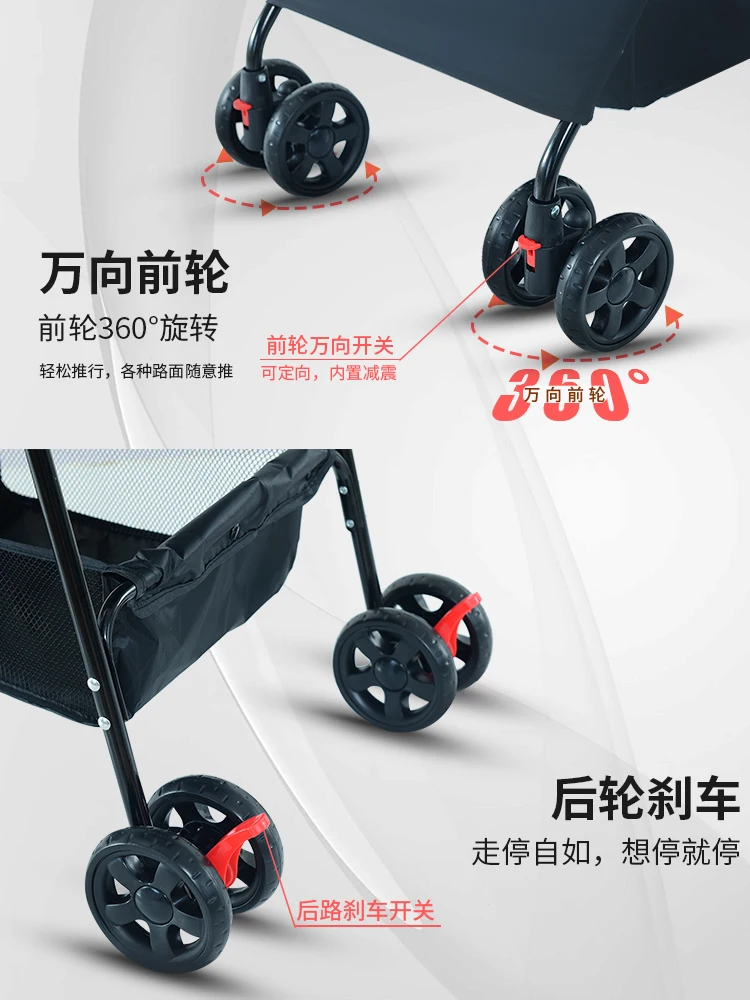 BNDC Pet Stroller Small Dogs with Storage Basket Detachable and Foldable aluminium pet strollerStroller