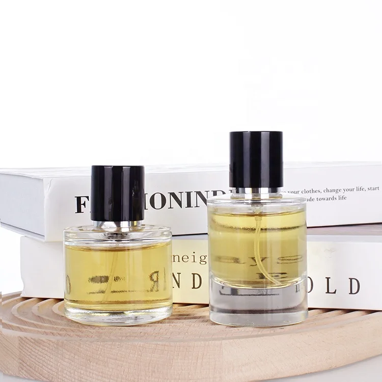 Custom stock round spray bottle 50ml perfume glass bottle with magnetic cap