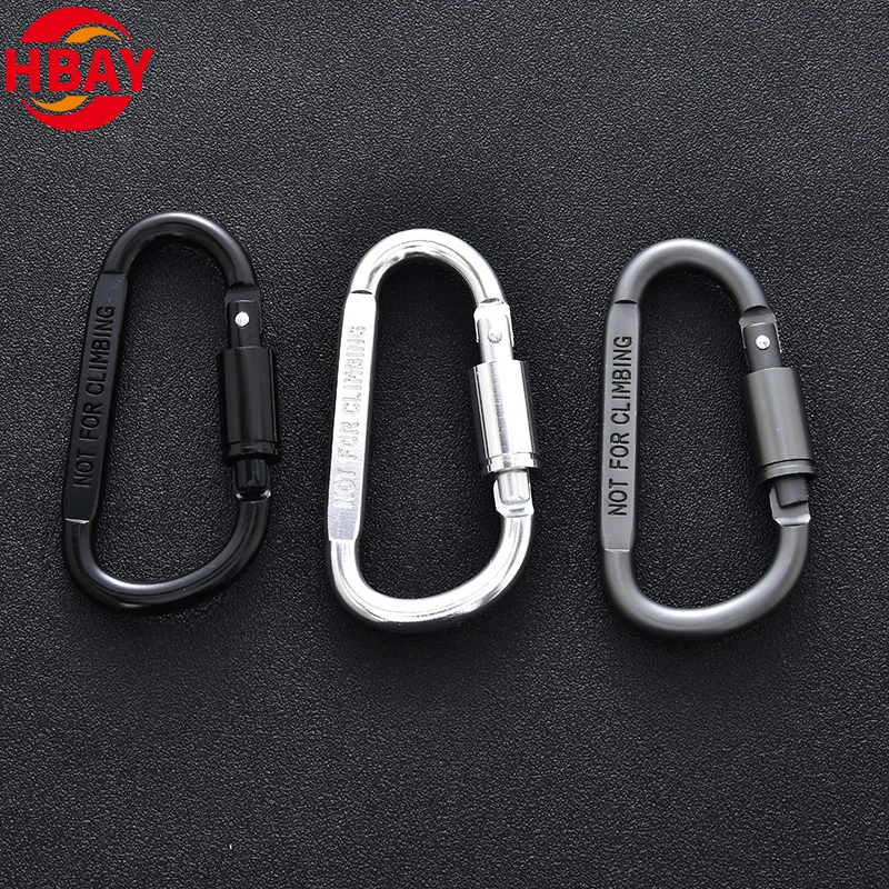 Aluminum Alloy Carabiner D Ring Keychain Large Keychains Hook Keyring metal snap hook