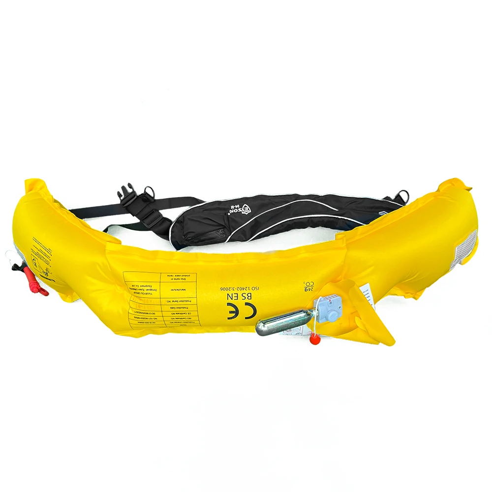 Eyson Hot Sale Custom Colors 24G Co2 110N Cylinder Solas Rescue Adults Buttoned Inflatable Pfd Life Vest Jacket For Surfing Sale