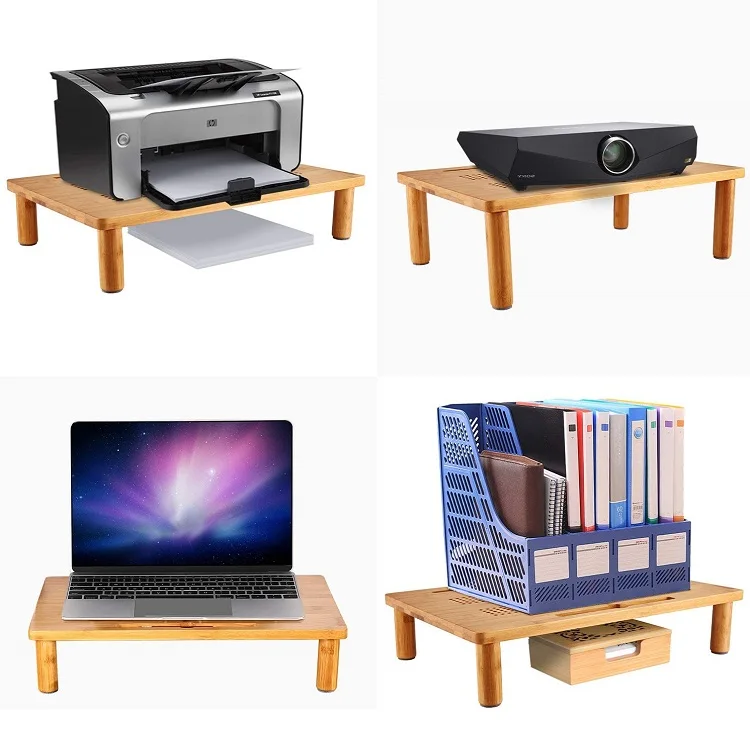 Складной бамбуковый деревянный компьютерный стол для кровати, образец для завтрака, сервировки ноутбука, принтер, полка, Настольная рабочая станция, лоток, органайзер для хранения