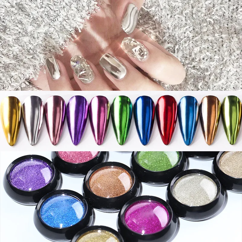 Factory OEM Customized High Quality Magic Mirror Nail Powder 26 Colors Chrome Nail Pigment Powder