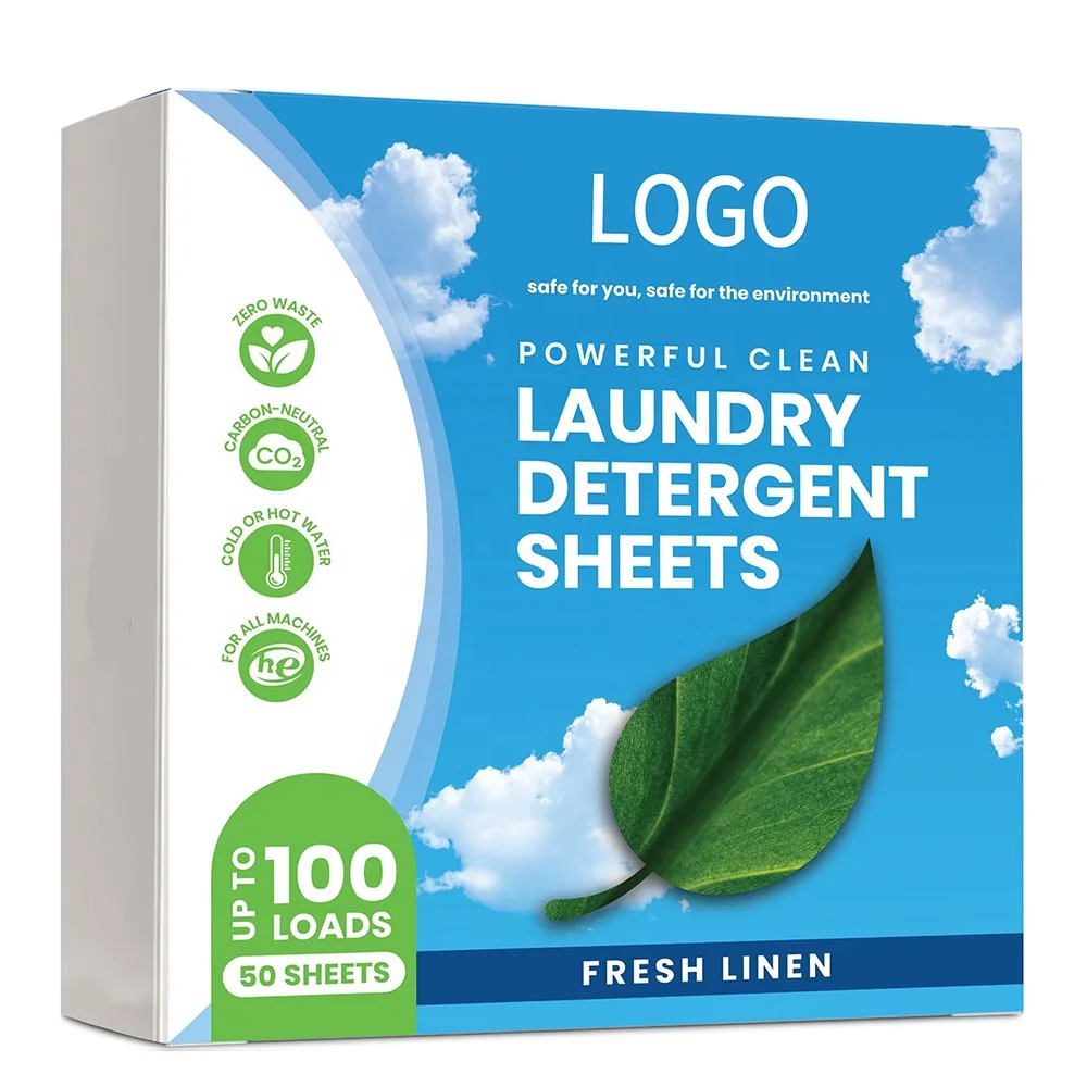 Eco-friendly laundry detergent sheets biodegradable power fragrance free sheets laundry detergent