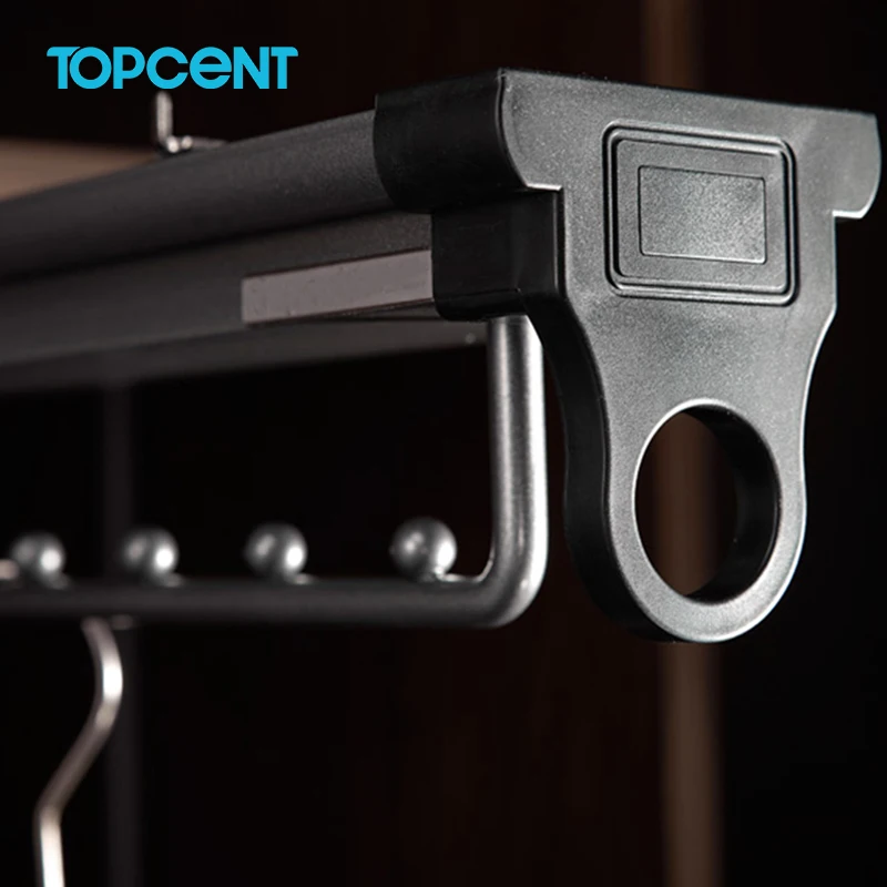 Topcent Wardrobe Accessories Checkroom storage system cushioned hidden slides top mounted hangers
