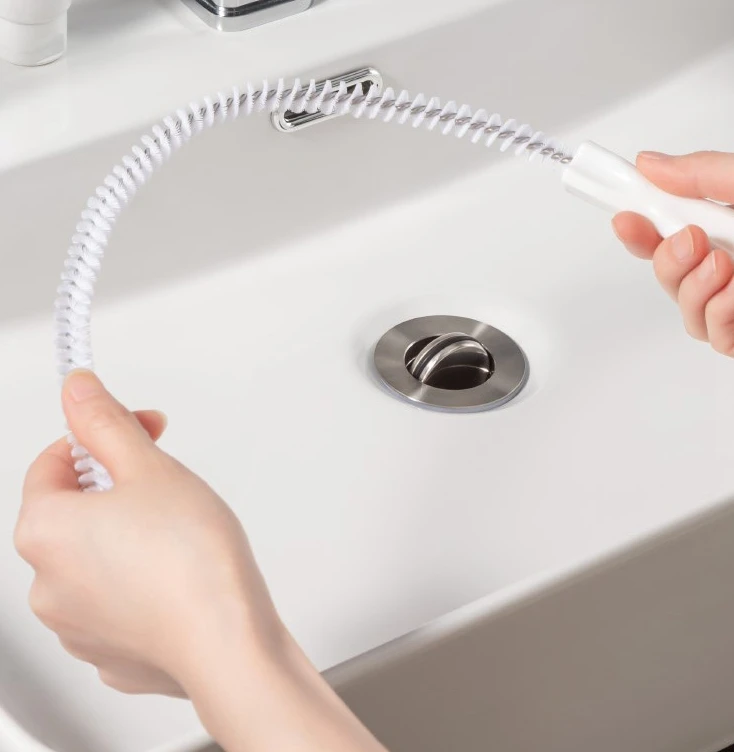 WH656 45cm Pipe Dredging Brush Bathroom Hair Sewer Sink Cleaning Brush Drain Cleaner Flexible Cleaner Clog Plug Hole Remover