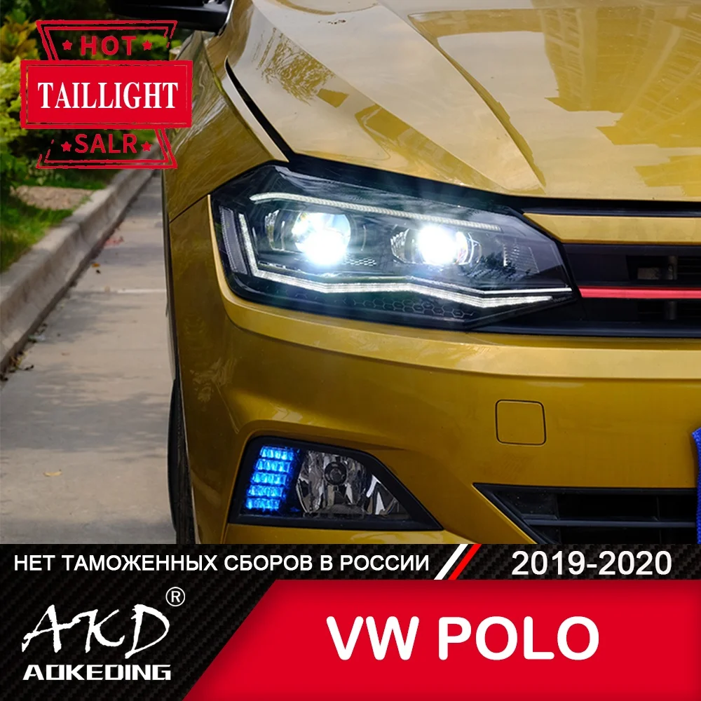  Передняя фара для VW POLO 2019-2020 фары Противотуманные Дневные ходовые огни DRL H7 светодиодная Биксеноновая лампа автомобильные