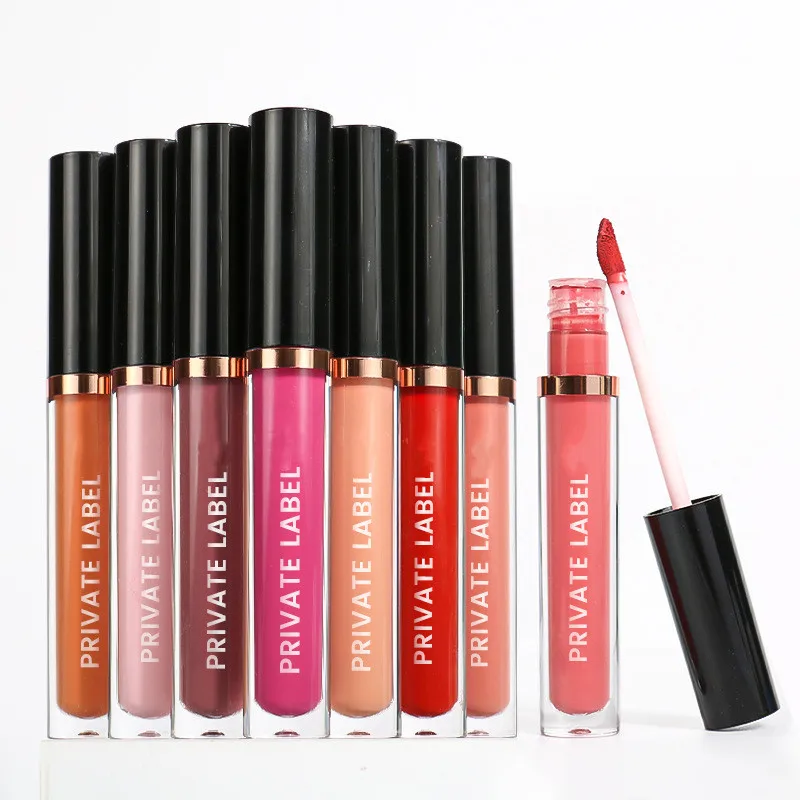 Non Stick Cup Women Lips Makeup Cosmetics Waterproof Nude Velvet Matte Liquid Lipstick Private Label
