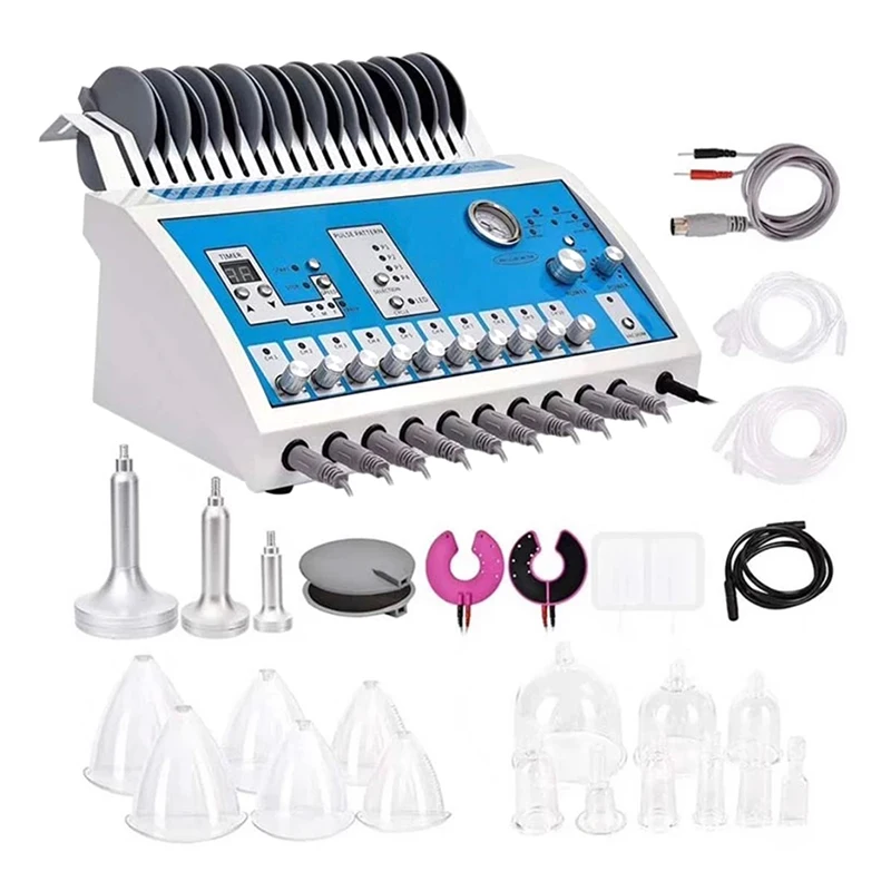 2 In 1 Professional Breast Enlargement Massage Vacuum Suction Lymphatic Drainage FR Build Muscle Stimulator Machine