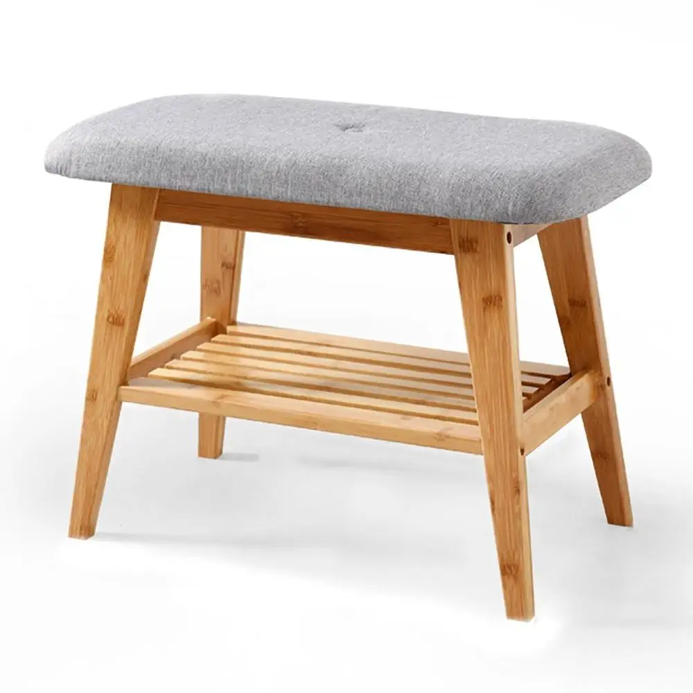 Nordic Modern Solid Wood Shoes Bench Entrance Shoes Rack Storage Stool