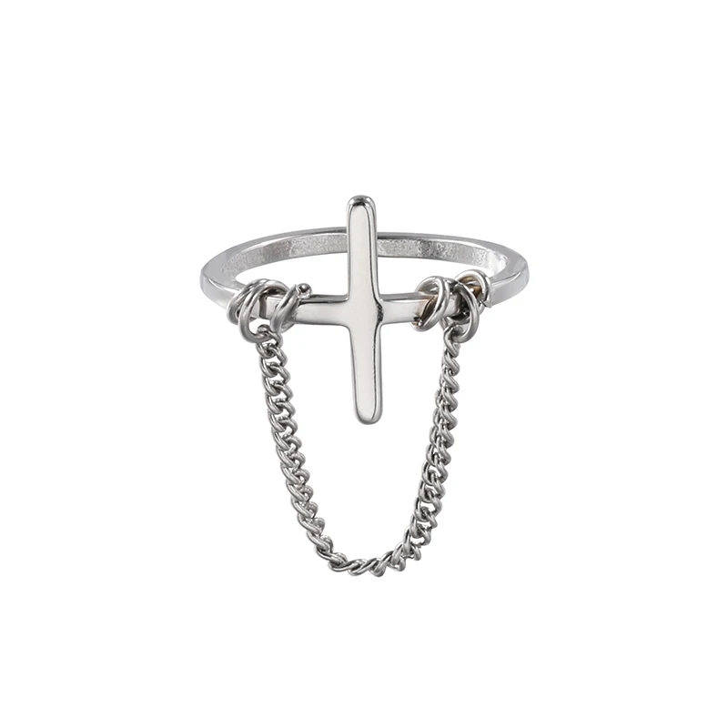 Craft Wolf Stainless steel hip-hop shape of cross ring chain men women jewelry wholesale trendy classic casual factory OEM
