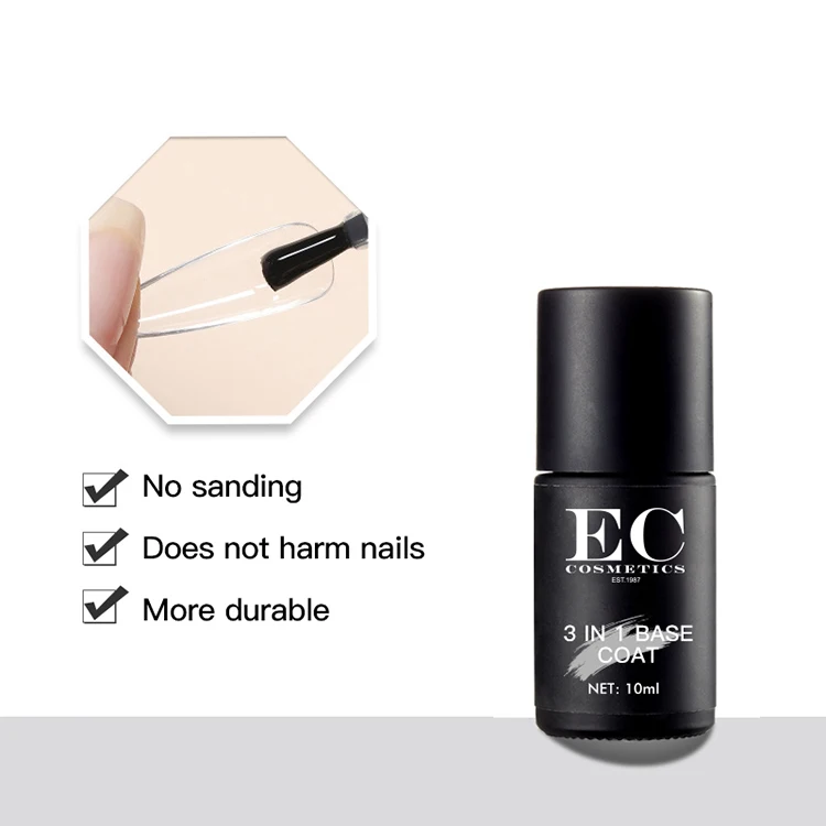 Private label rubber base gel clear thick nail extend strengthen primer liquid multi function 3 in 1 base coat bulk wholesale