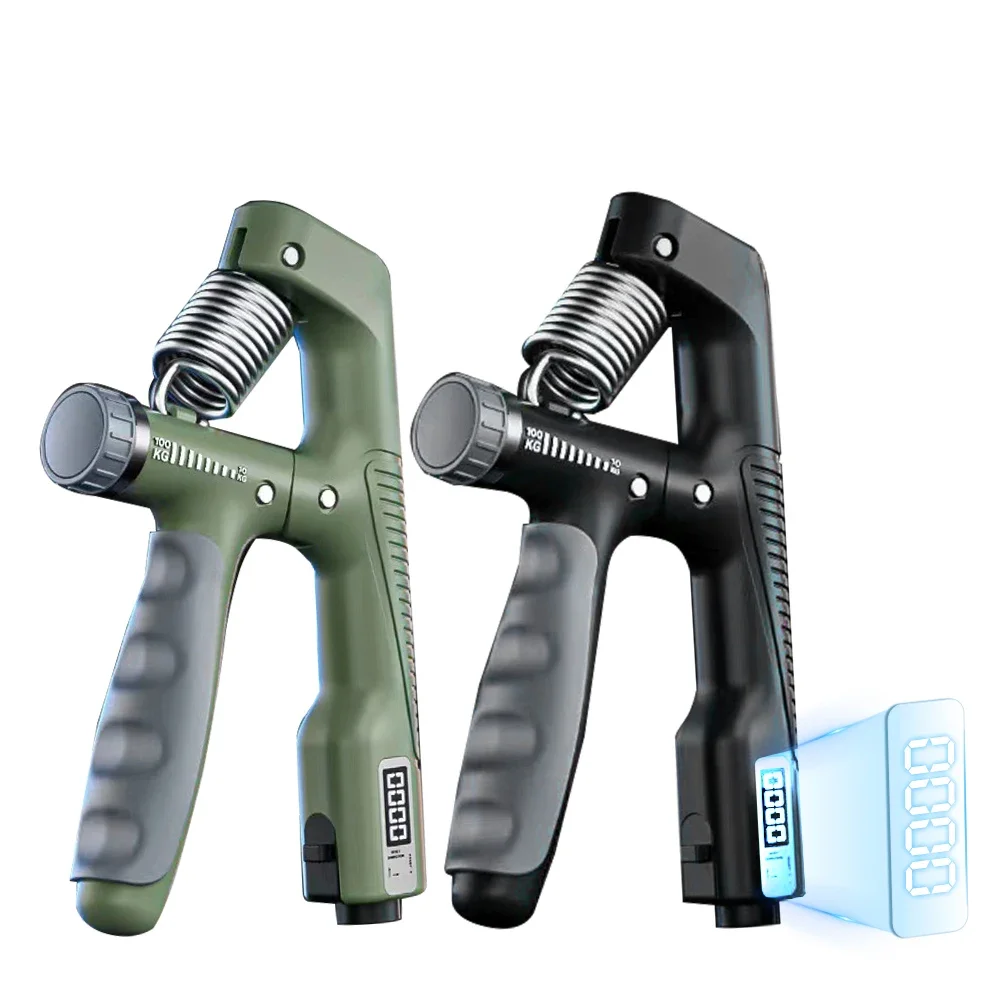Smart Counting Hand Grip 10-100KG Adjustment Exercise Power Strengthening Pliers Spring Finger Pinch Wrist Expander Training