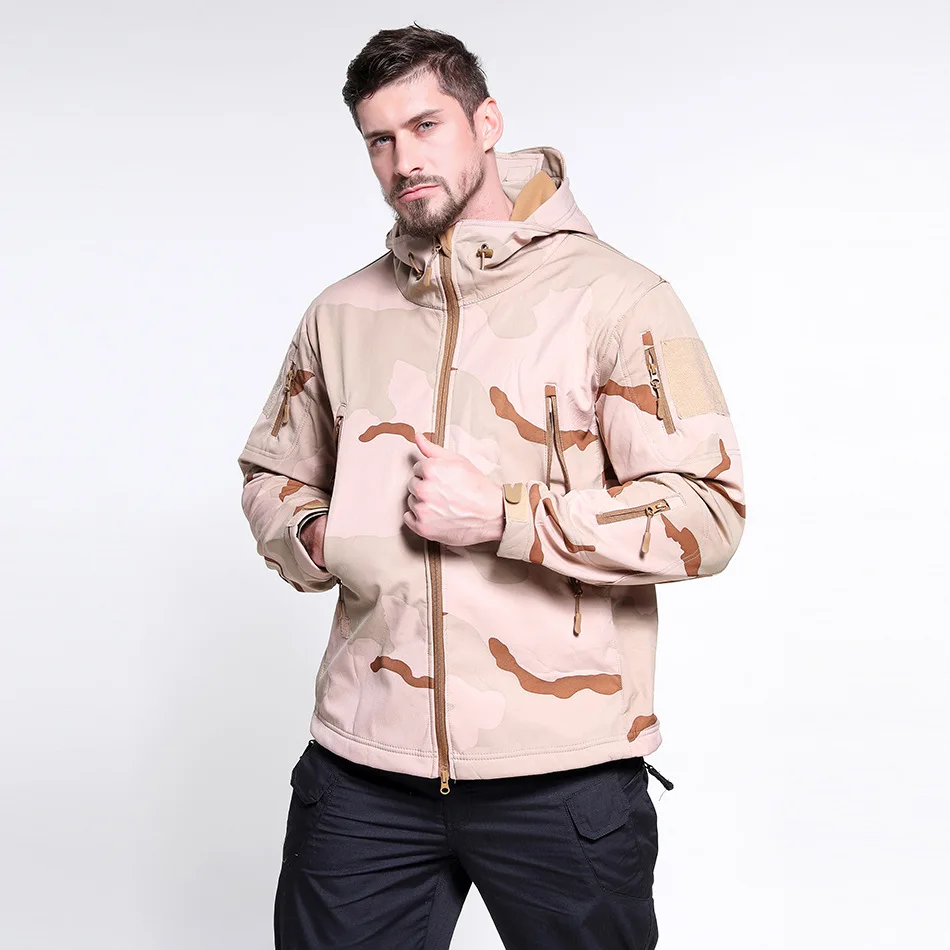 PASUXI Autumn And Winter New Arrivals Warm Military Style Track Jacket Men Plus Size Bomber Soft Shell Jacket Waterproof Coat