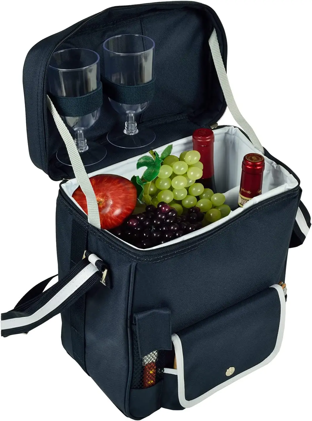 Outdoor Custom Large Capacity Waterproof Picnic Wine Bag For 2 Person With Cutlery Set Cooler Compartment  Picnic Food Bag