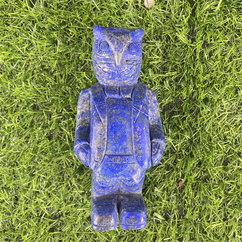 
Fashion Hot Sale Popular High Quality Beautiful Natural Carving Crafts Lapis Lazuli Owl Men As Gifts LSY 