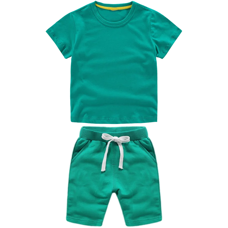 2025 летние комплекты повседневной одежды для мальчиков и девочек детский хлопковый спортивный костюм с коротким рукавом футболка шорты принтом комплект из двух предметов